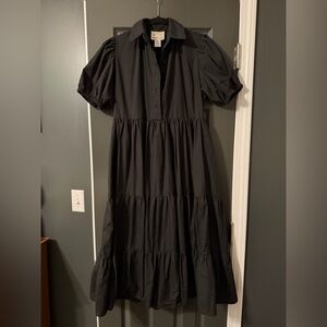 lululemon athletica Elegant Black Tiered Maxi Dress